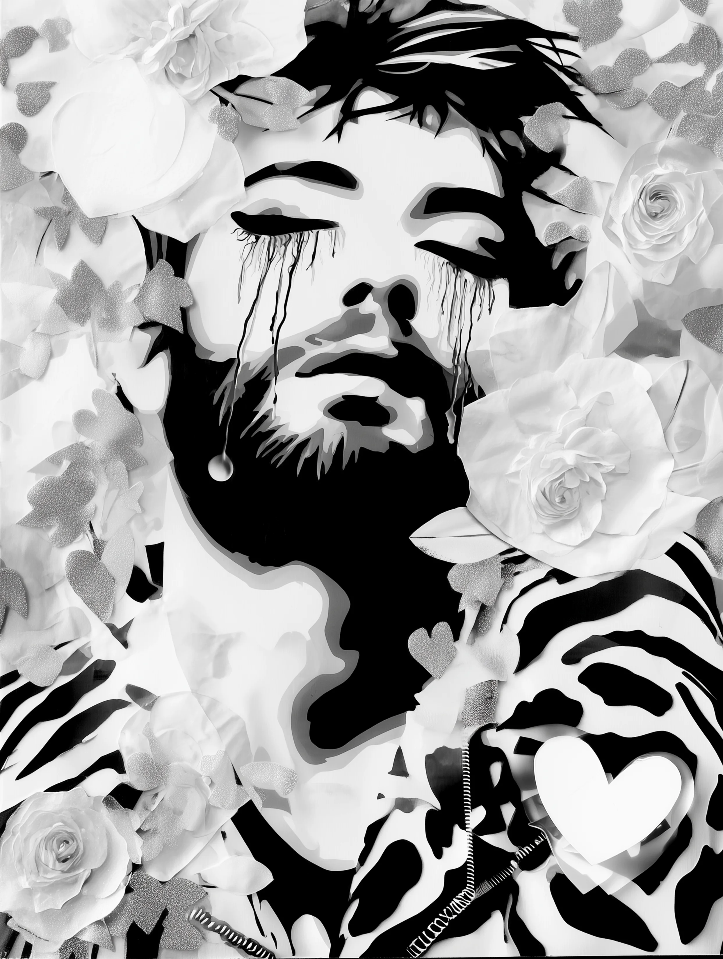 Free printable crying coloring page for adults featuring yearning person crying